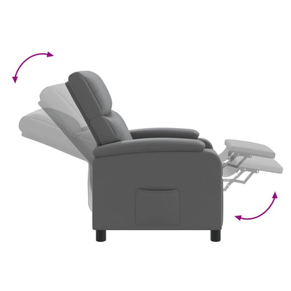 Relaxfauteuil Grijs Kunstleer