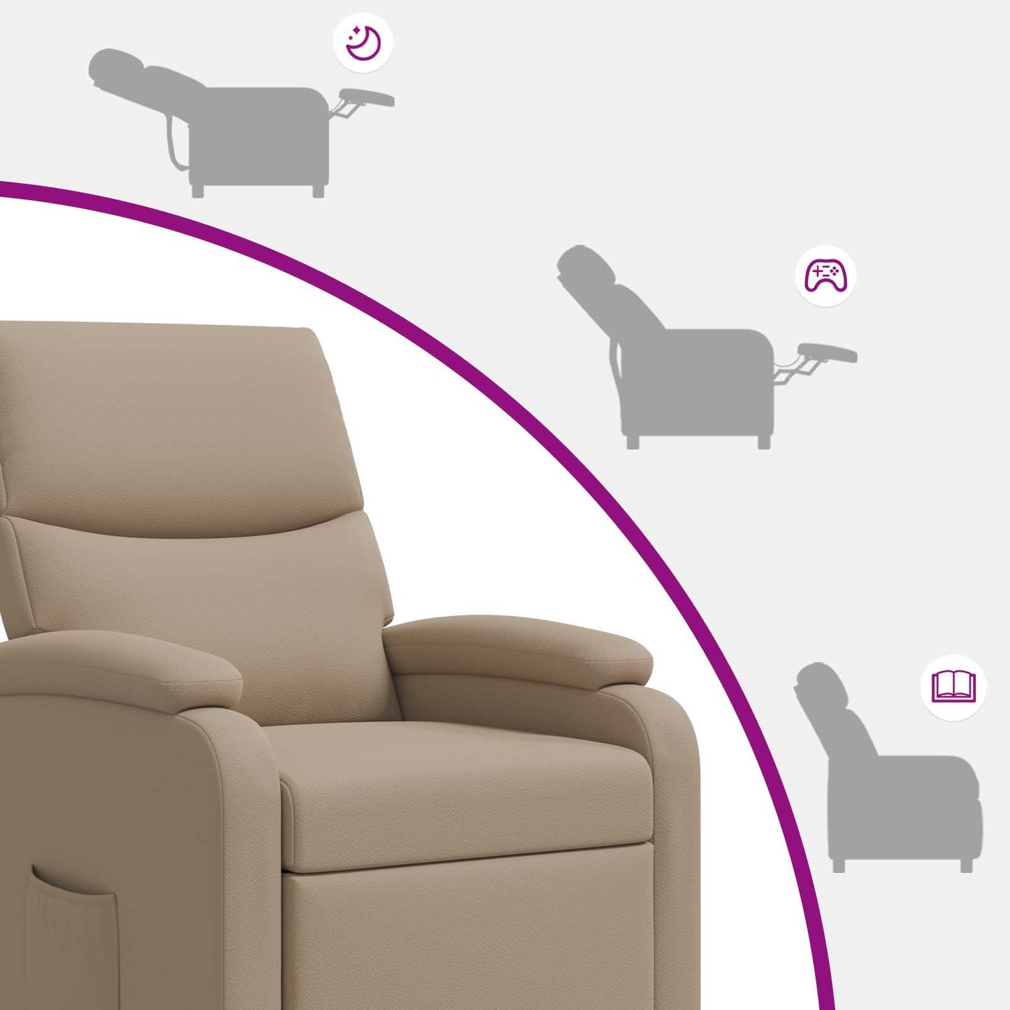 Relaxfauteuil Cappuccino Kunstleer