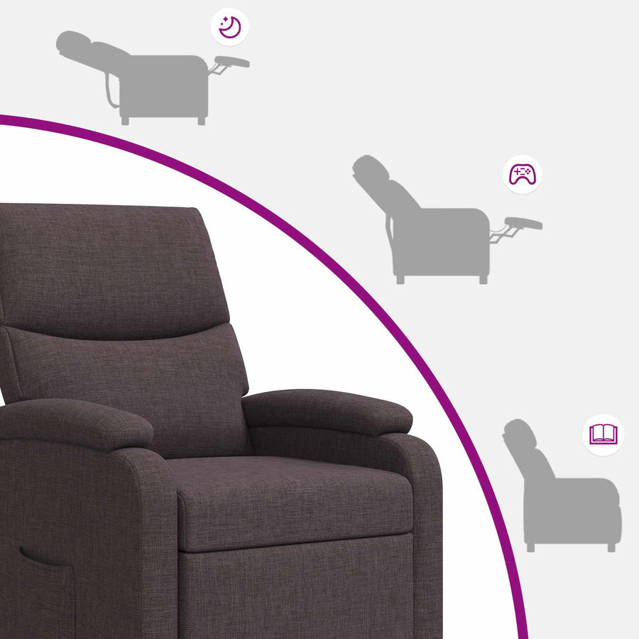 Relaxfauteuil Donkerbruin Stof