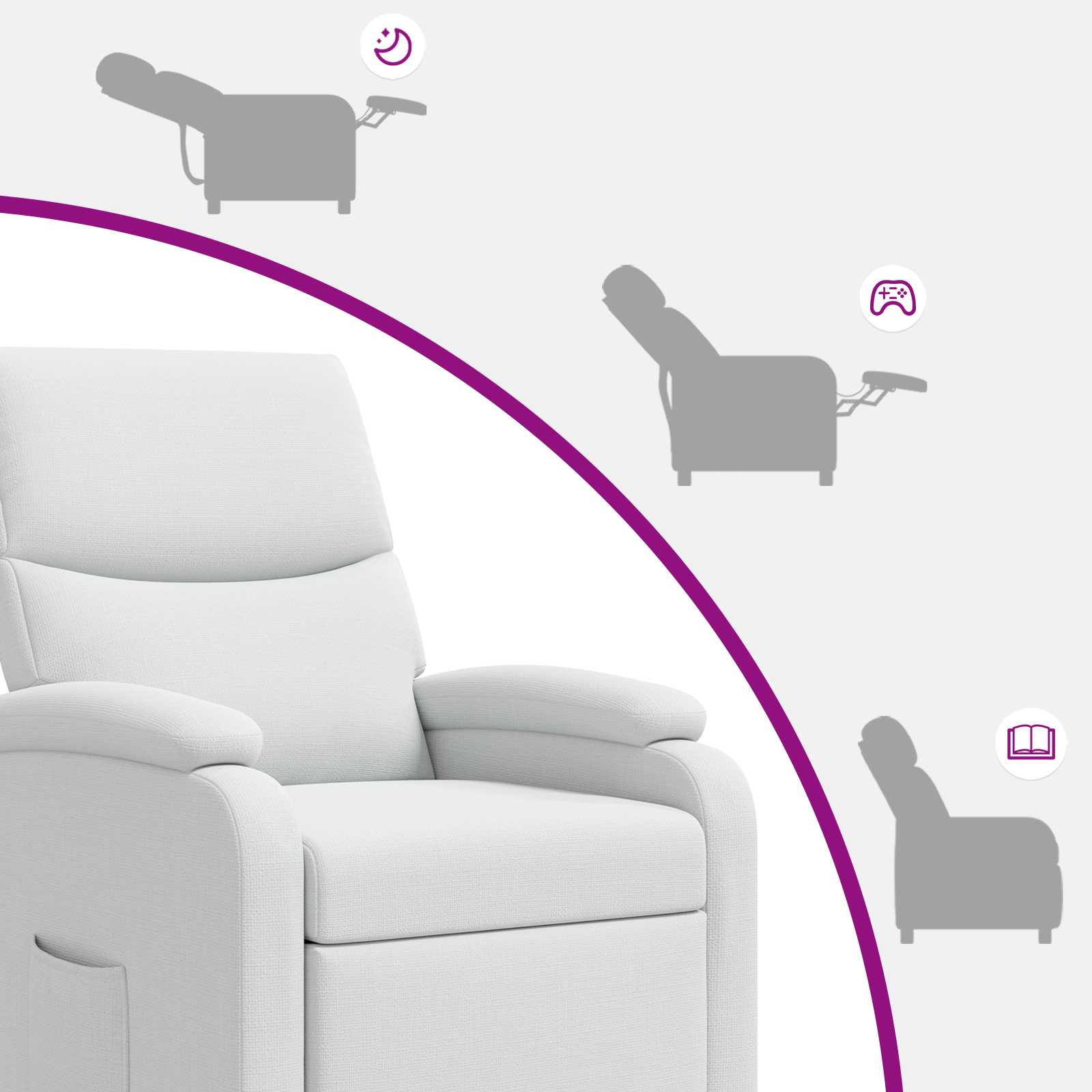 Relaxfauteuil Wit Stof