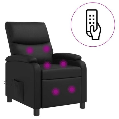 Massage Recliner Zwart Kunstleer