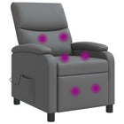 Massage fauteuil grijs kunstleer 66x95x100 cm