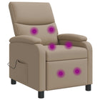 Relaxfauteuil massage cappuccino kunstleer 66x95x100 cm