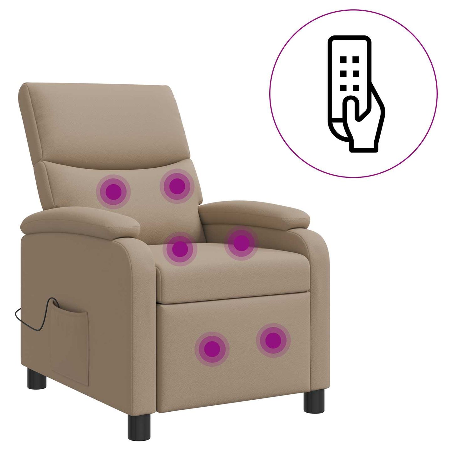 Massage Recliner Cappuccino Kunstleer