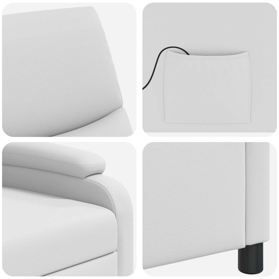 Massage Recliner Wit Kunstleer