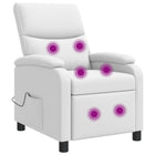 Relaxfauteuil massage wit kunstleer 66x95x100 cm