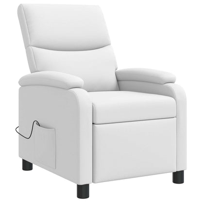 Massage Recliner Wit Kunstleer