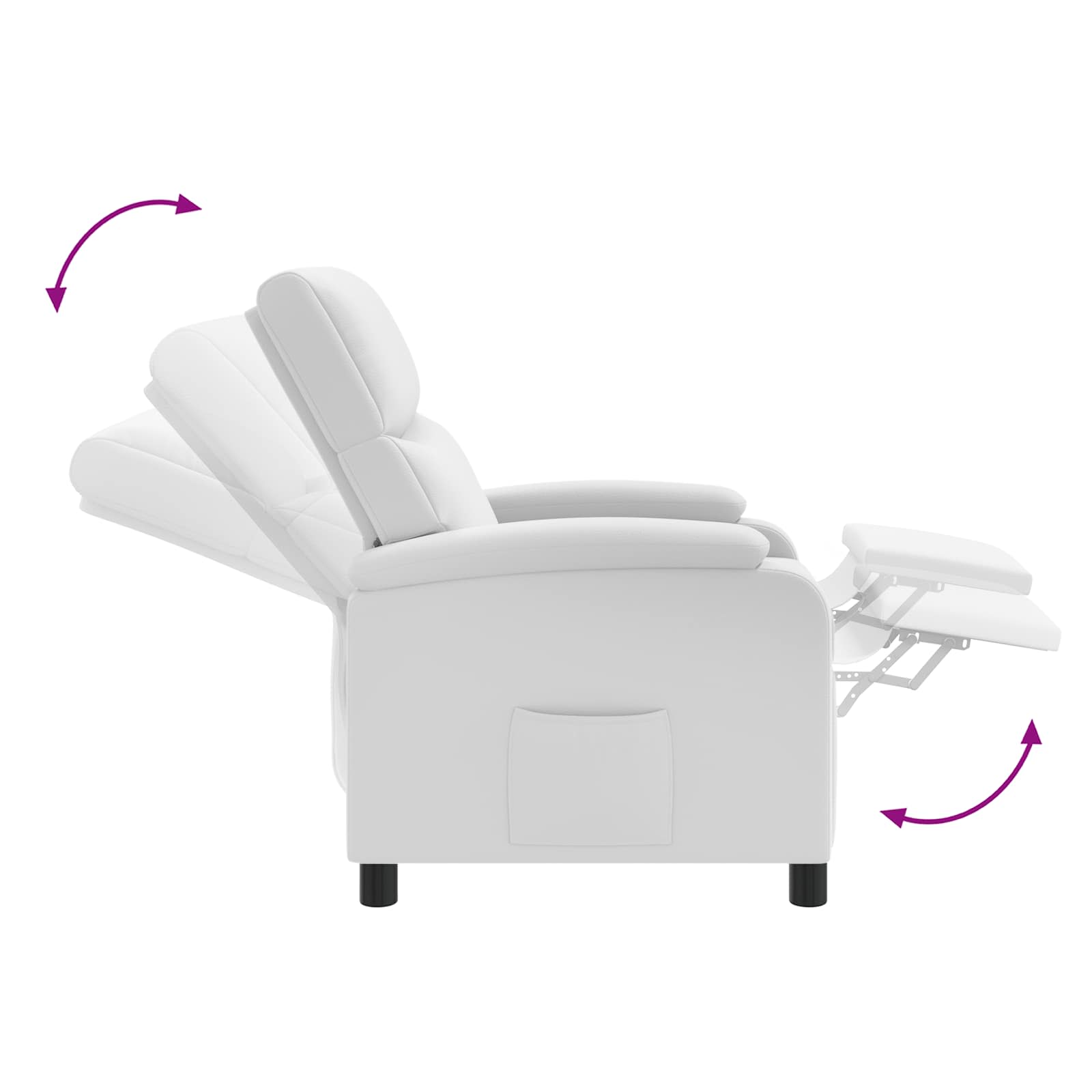 Massage Recliner Wit Kunstleer