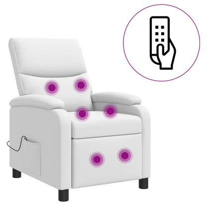 Massage Recliner Wit Kunstleer