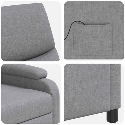 Massage Recliner Lichtgrijs Stof
