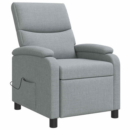 Massage Recliner Lichtgrijs Stof
