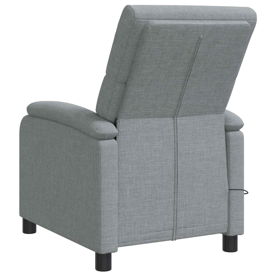 Massage Recliner Lichtgrijs Stof