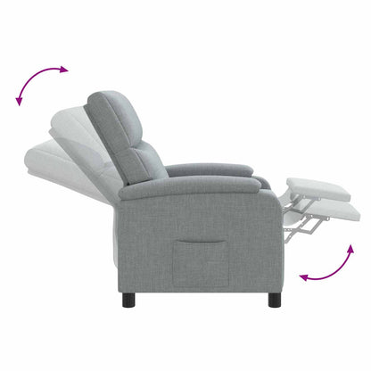 Massage Recliner Lichtgrijs Stof