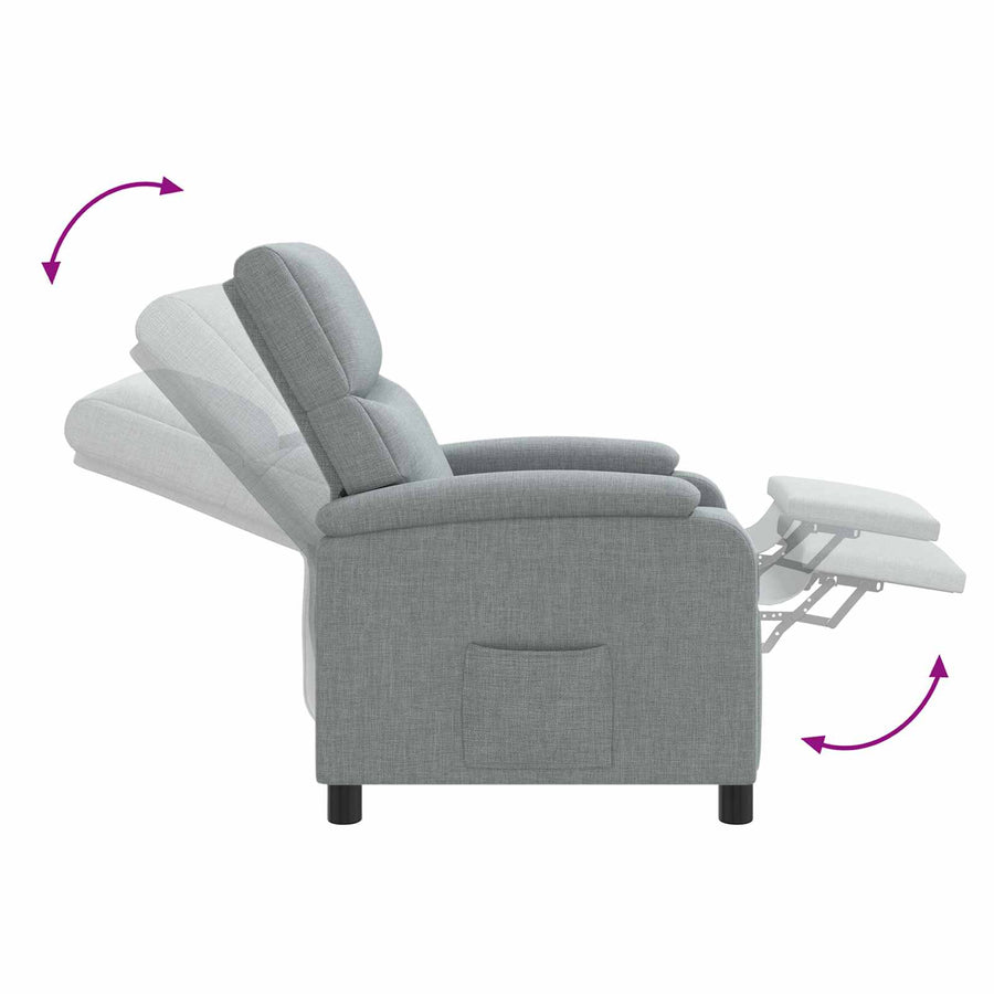Massage Recliner Lichtgrijs Stof