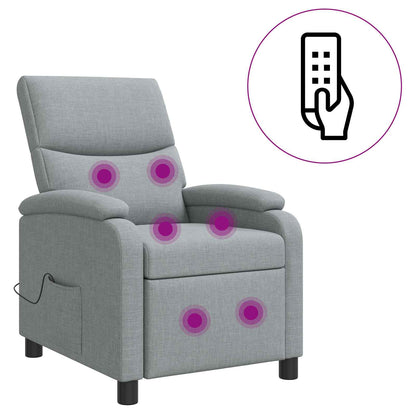 Massage Recliner Lichtgrijs Stof