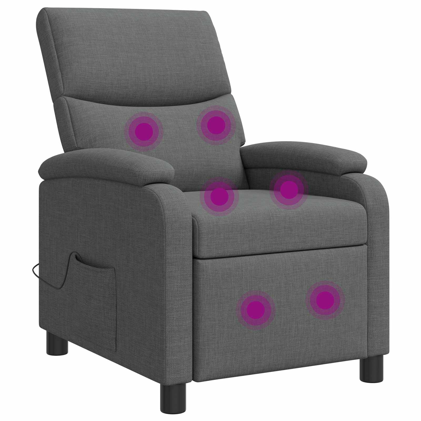 Massage Recliner Donkergrijs Stof