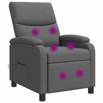 Massage Recliner Donkergrijs Stof