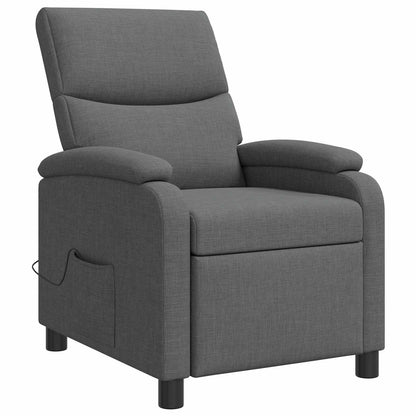 Massage Recliner Donkergrijs Stof
