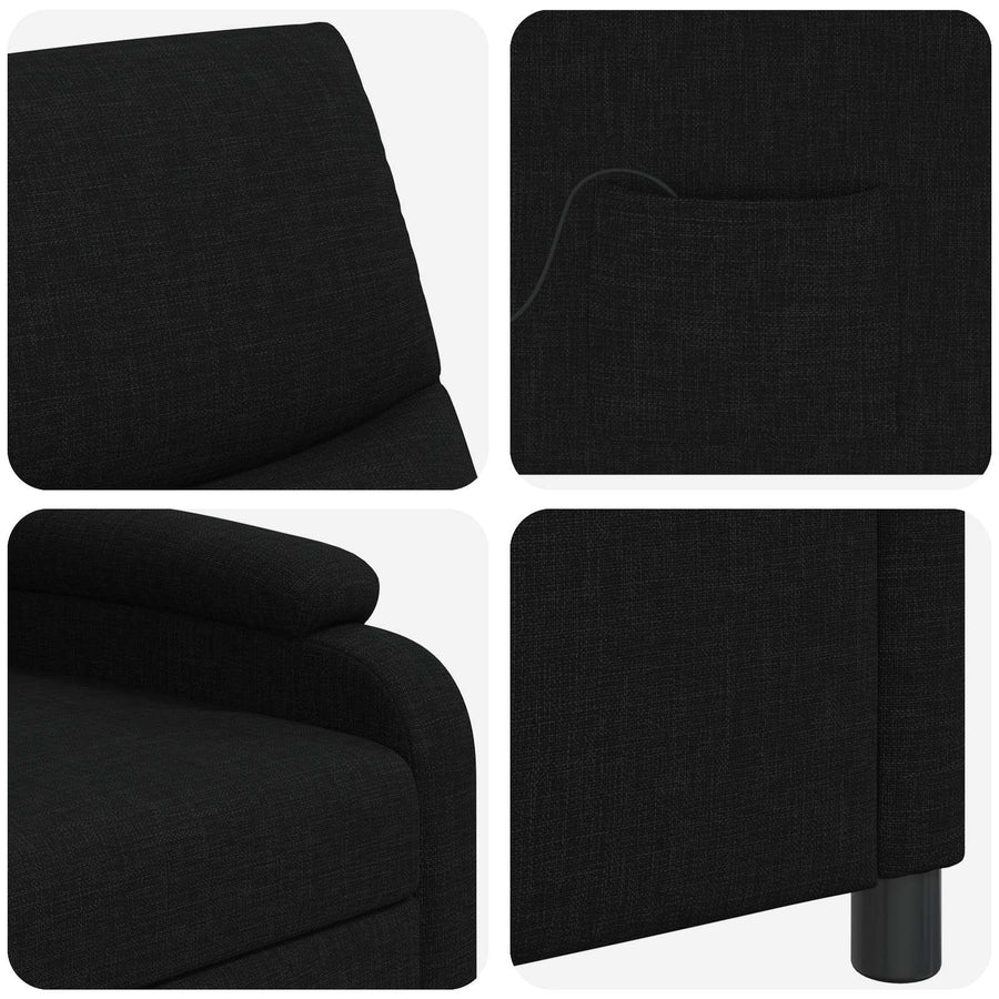 Massage Recliner Zwart Stof
