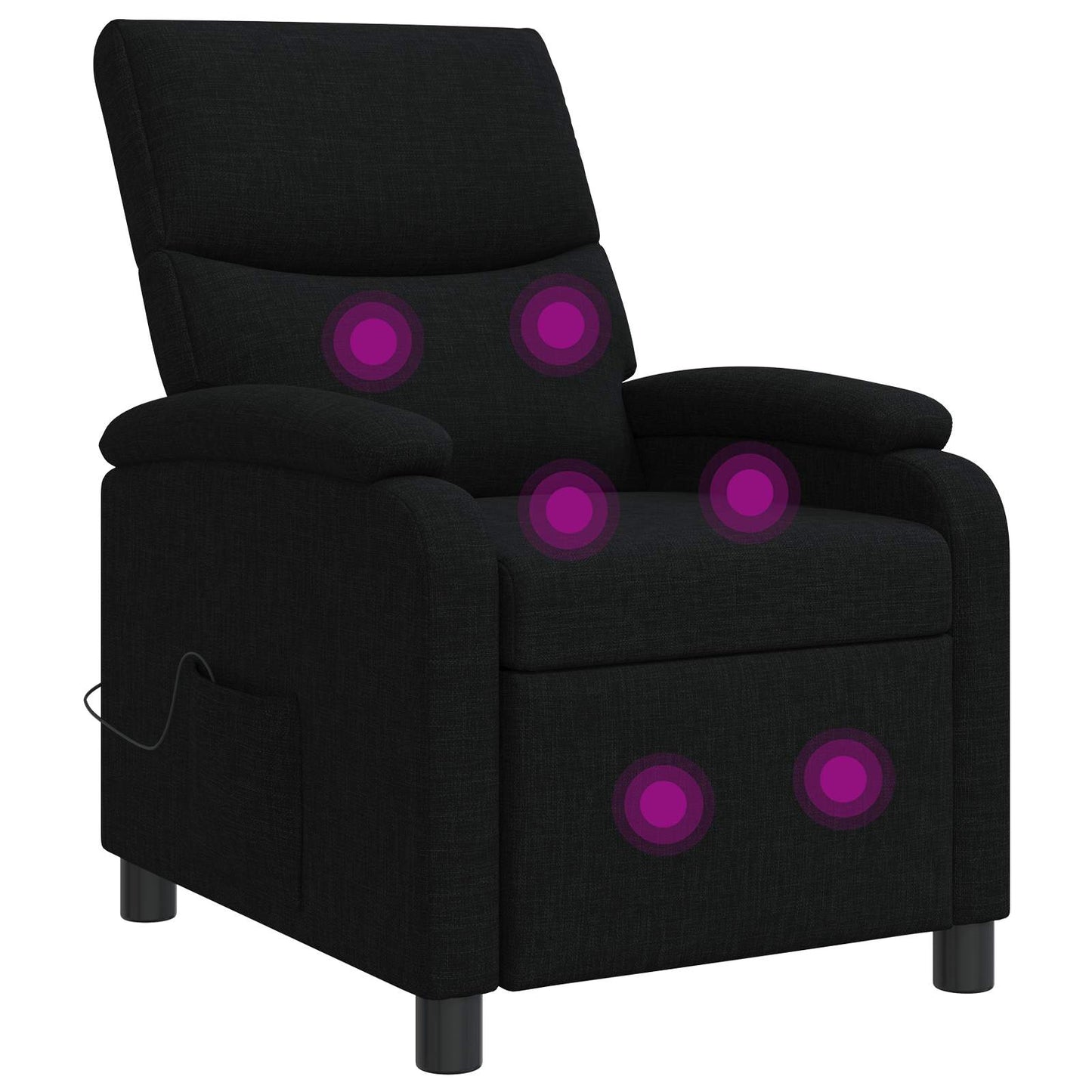 Massage Recliner Zwart Stof