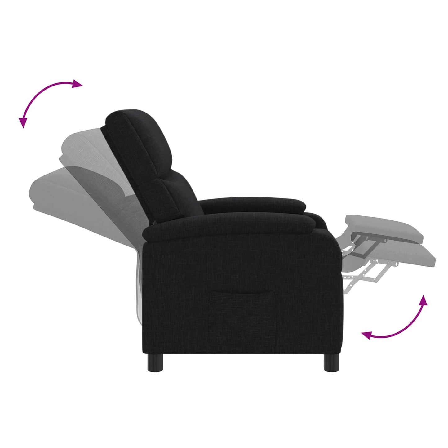 Massage Recliner Zwart Stof