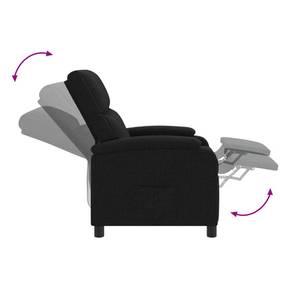 Massage Recliner Zwart Stof