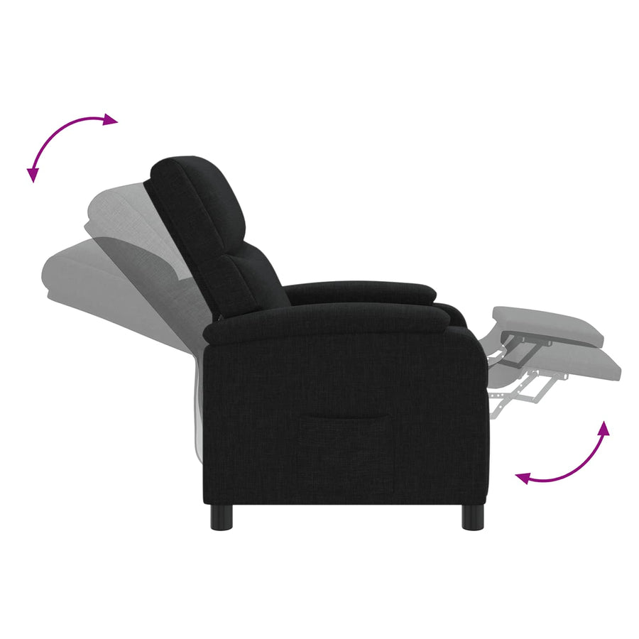 Massage Recliner Zwart Stof