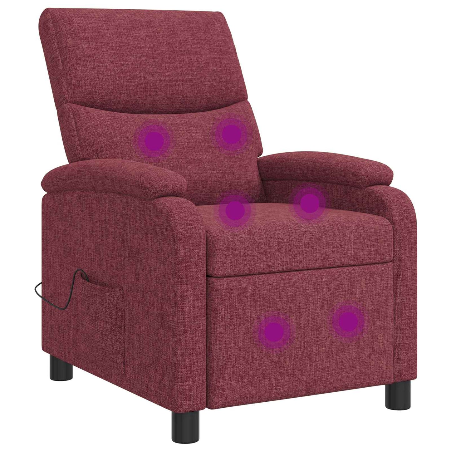 Massage Recliner Wijnrood Stof