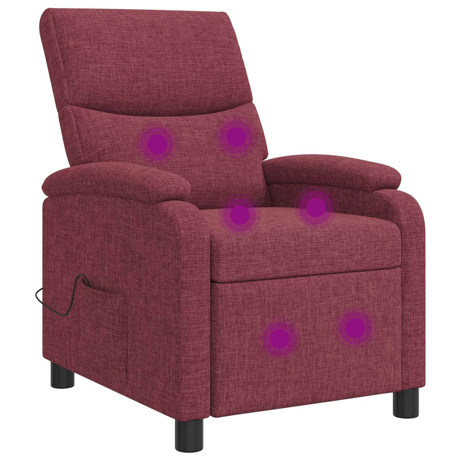 Massage Recliner Wijnrood Stof
