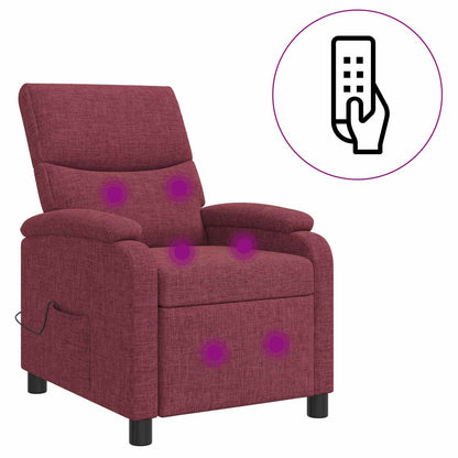 Massage Recliner Wijnrood Stof