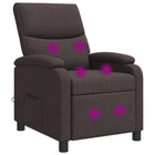Relaxfauteuil massage donkerbruin stof