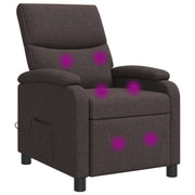 Relaxfauteuil massage donkerbruin stof
