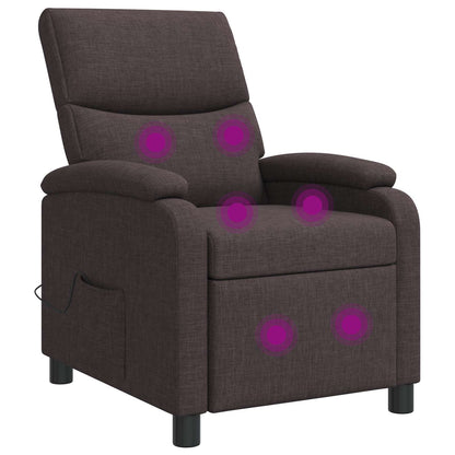 Massage Recliner Donkerbruin Stof