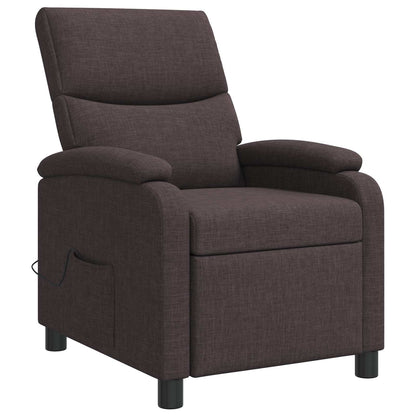 Massage Recliner Donkerbruin Stof