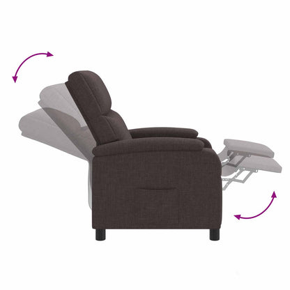 Massage Recliner Donkerbruin Stof