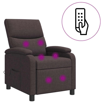 Massage Recliner Donkerbruin Stof