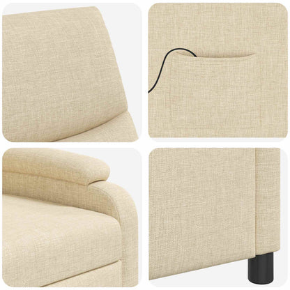 Massage Recliner Crèmekleurig Stof