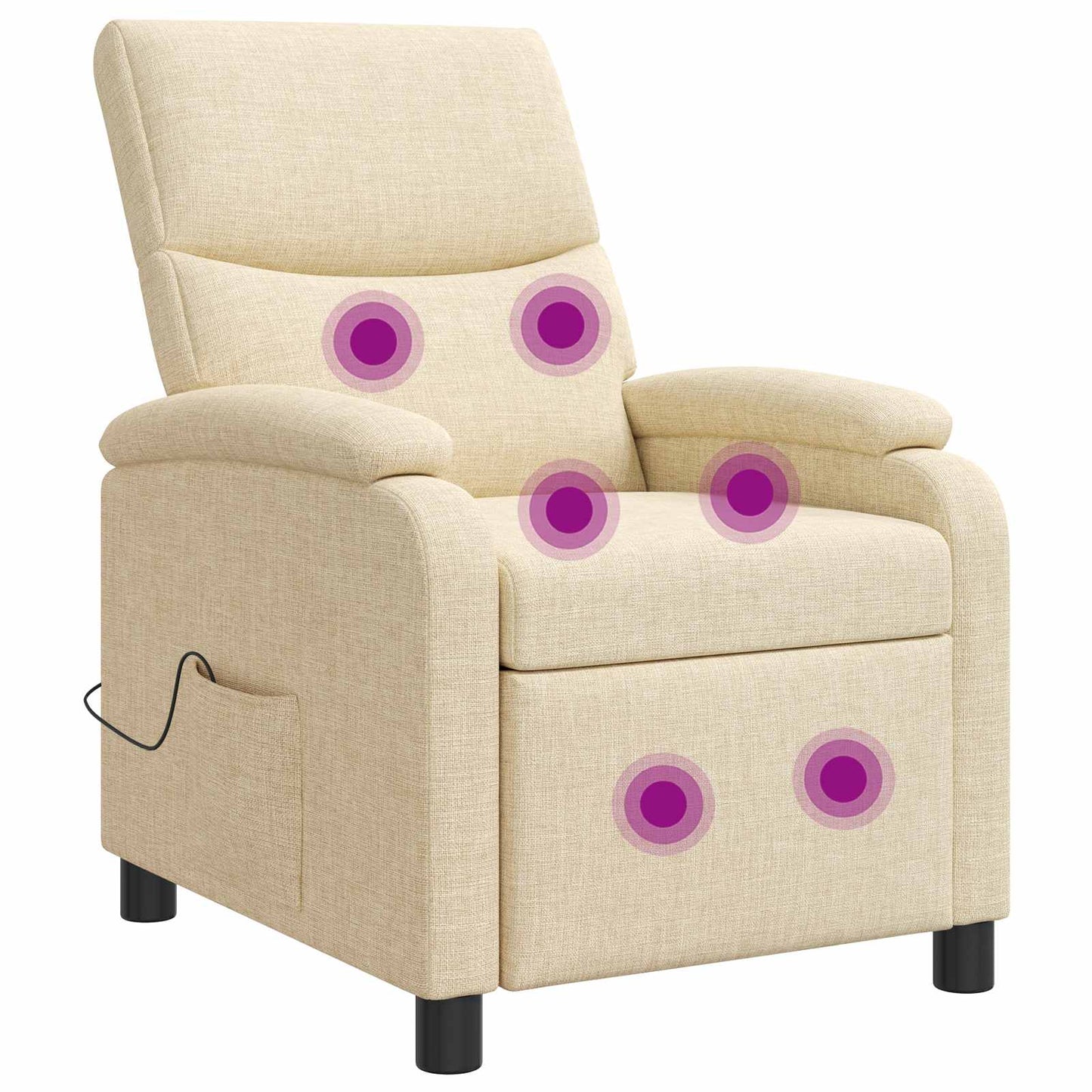 Massage Recliner Crèmekleurig Stof