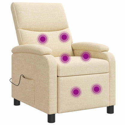 Massage Recliner Crèmekleurig Stof