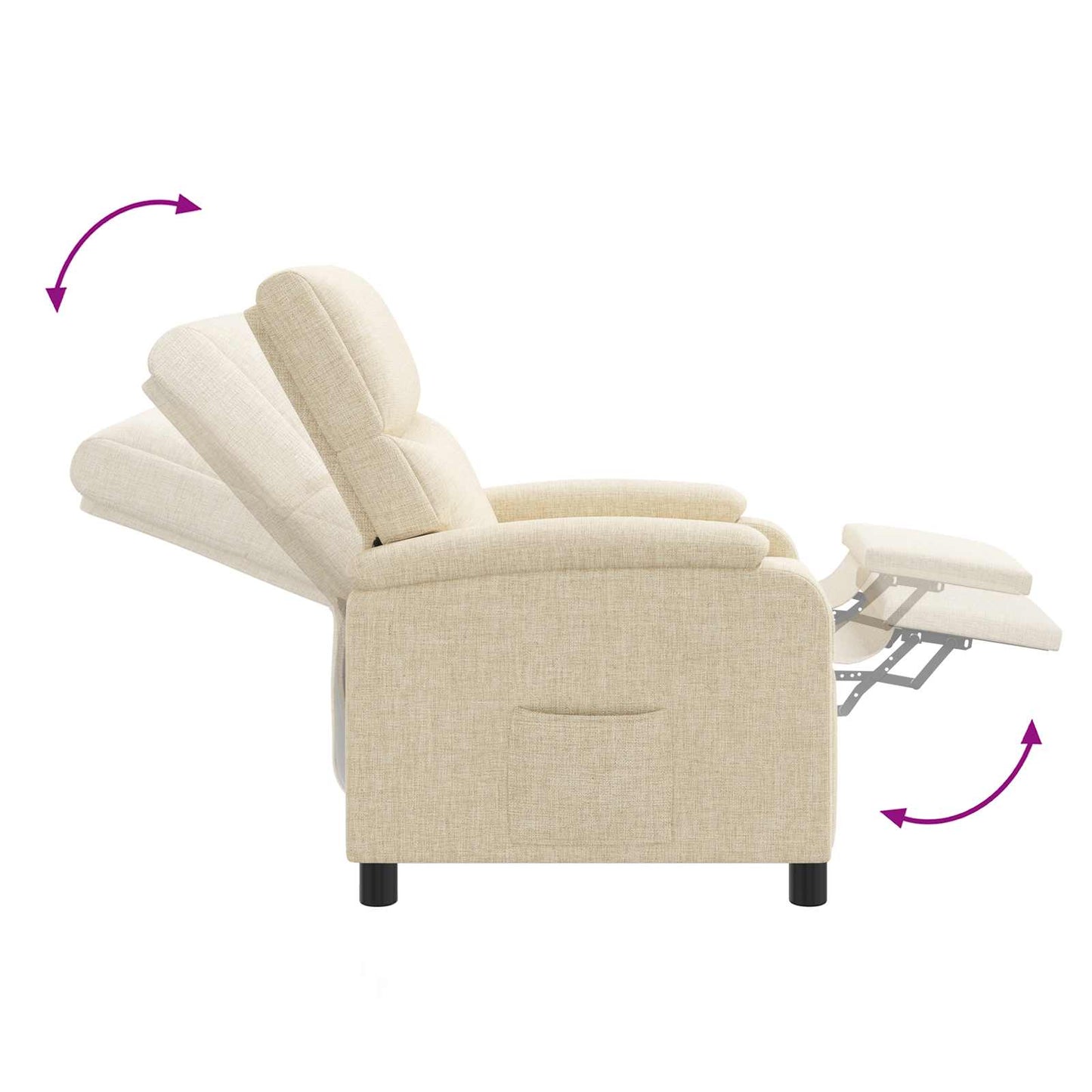 Massage Recliner Crèmekleurig Stof