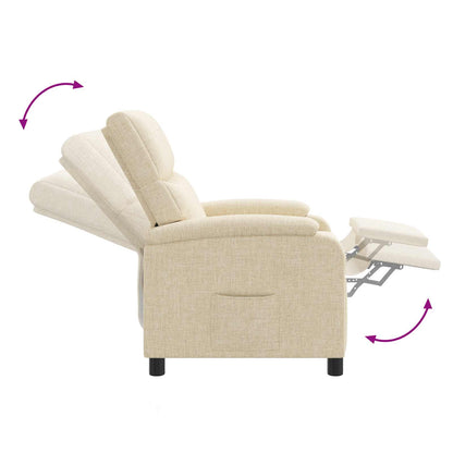 Massage Recliner Crèmekleurig Stof