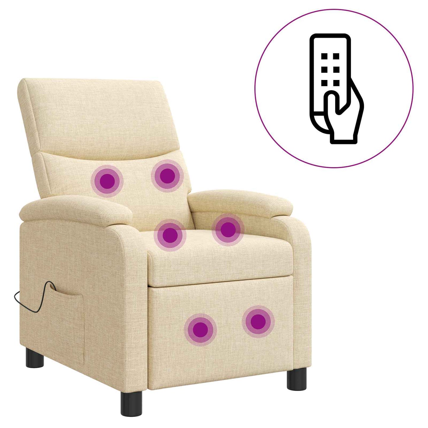 Massage Recliner Crèmekleurig Stof