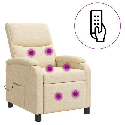 Massage Recliner Crèmekleurig Stof