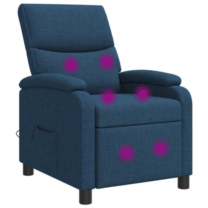 Massage Recliner Blauw Stof