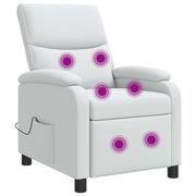 Massage fauteuil wit stof 66x95x100 cm