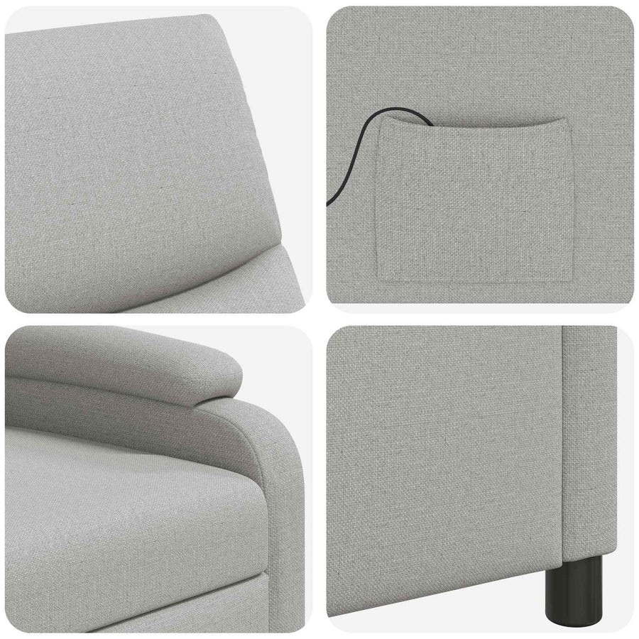 Massage Recliner Wolkengrijs Stof Wolkengrijze stof