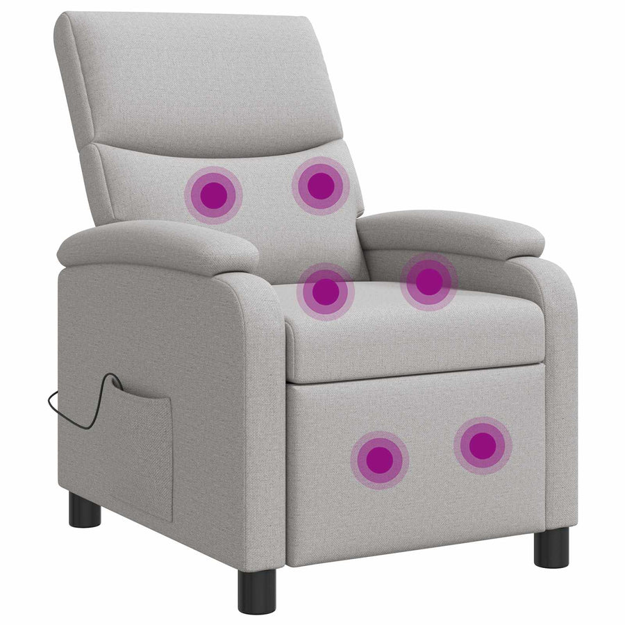 Massage Recliner Wolkengrijs Stof Wolkengrijze stof