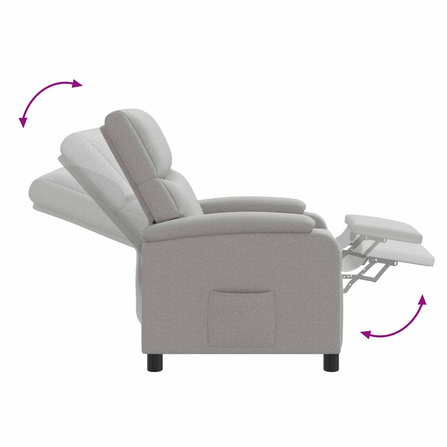 Massage Recliner Wolkengrijs Stof Wolkengrijze stof
