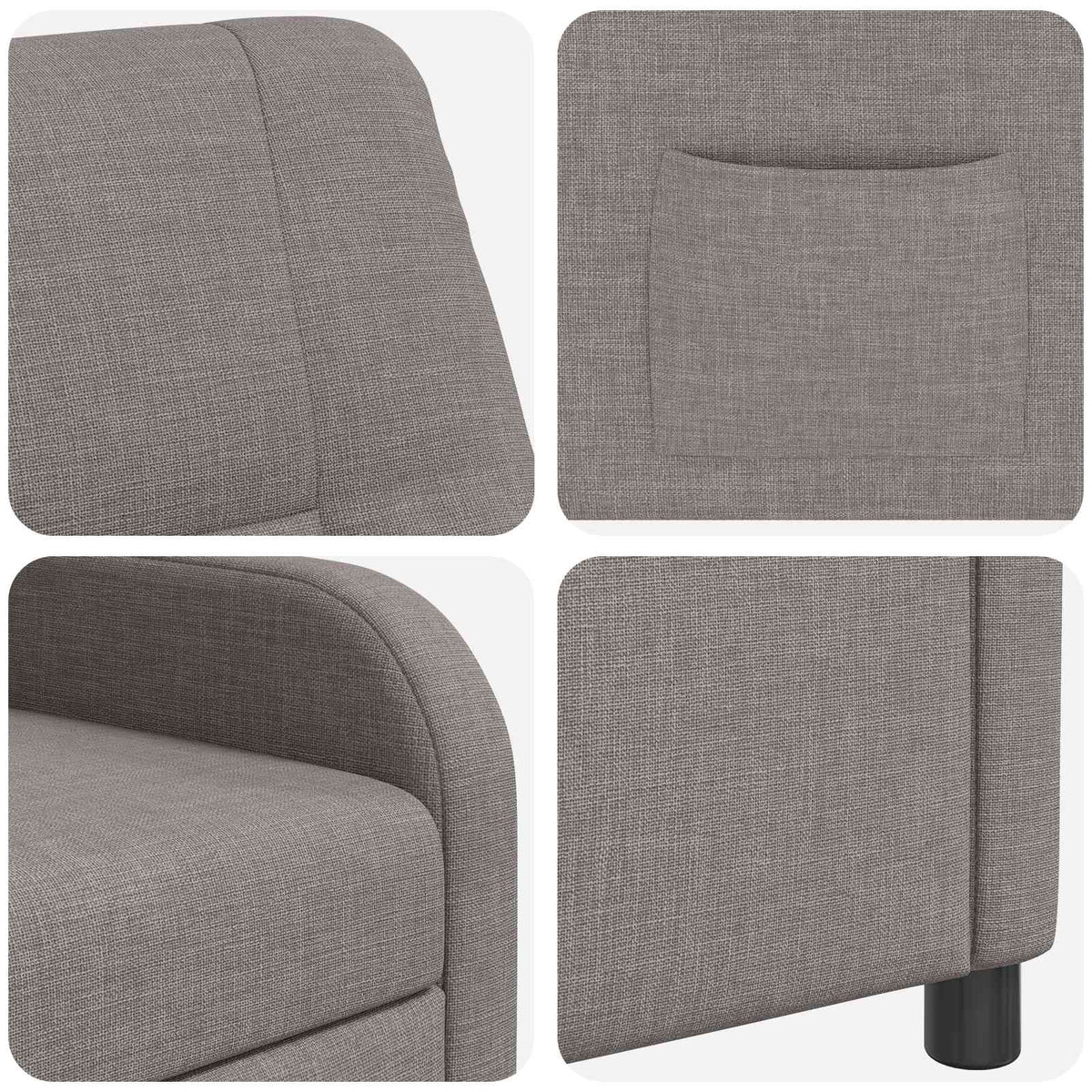 Relaxfauteuil Taupe Stof