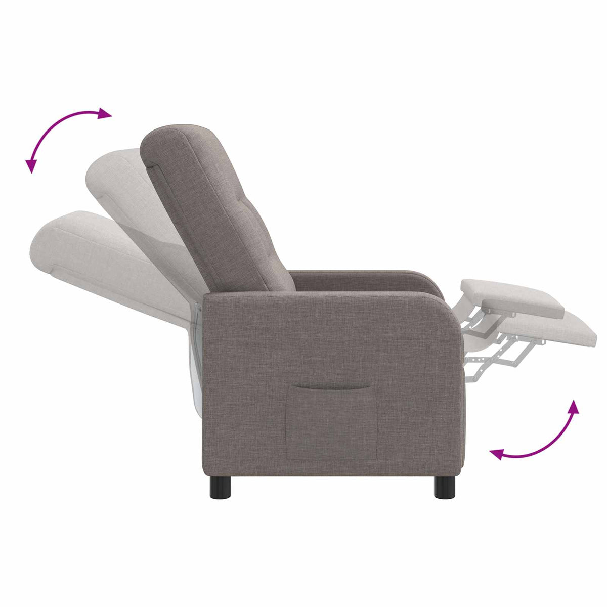 Relaxfauteuil Taupe Stof